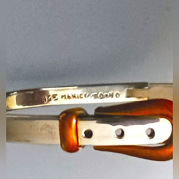Vintage Signed Taxco Sterling Silver Adjustable Belt Bracelet - Picture 2 of 6